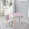 Новинка! Дитячий стіл рожевий тучка з нішею і стільчик метелик рожева 23412