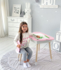 Новинка! Дитячий стіл рожевий тучка з нішею і стільчик метелик рожева 23412