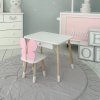 Дитячий білий столик з шухлядою  і стільчик метелик рожевий 34961