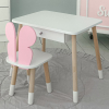 Дитячий білий столик з шухлядою  і стільчик метелик рожевий 34961
