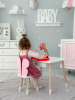 Дитячий білий столик з шухлядою  і стільчик метелик рожевий 34961