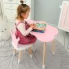 Стіл хмарка і стільчик рожевий  корона з білим сидінням. Столик для занять
