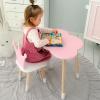 Стіл хмарка і стільчик рожевий  корона з білим сидінням. Столик для занять