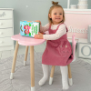 Стіл хмарка і стільчик рожевий  корона з білим сидінням. Столик для занять