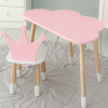 Стіл хмарка і стільчик рожевий  корона з білим сидінням. Столик для занять