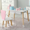Дитячий столик білий і стільчик ведмедик рожево-білий. Столик із шухлядою для олівців і розмальовок 21441