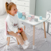 Дитячий столик білий і стільчик ведмедик рожево-білий. Столик із шухлядою для олівців і розмальовок 21441