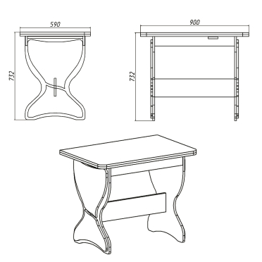 Стіл кухонний КС 4 розкладний