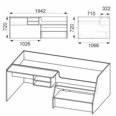 Ліжко Універсал 3