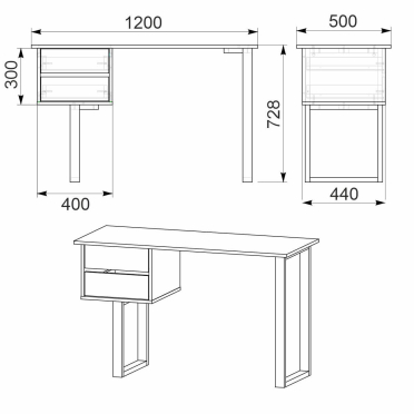 Стіл письмовий Loft 3