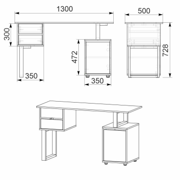 Стіл письмовий Loft 4