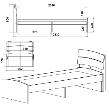 Ліжко Модерн 80