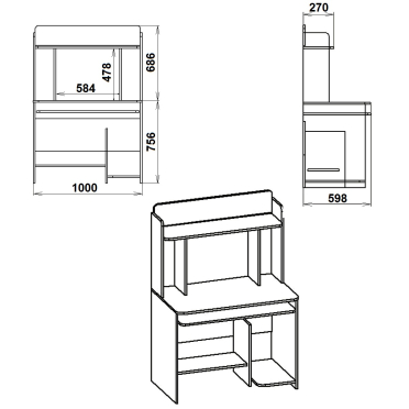 Стіл комп'ютерний СКМ 6