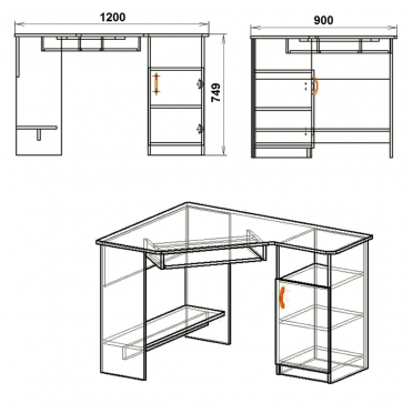 Стіл комп'ютерний СУ 13