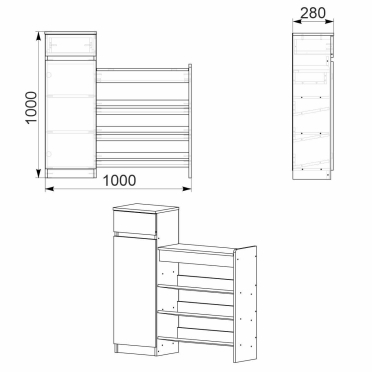 Тумба для взуття ТО 16