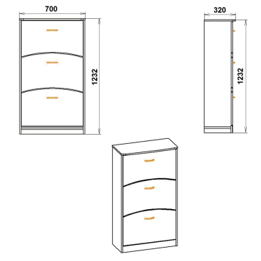 Тумба для взуття ТО 3 Б