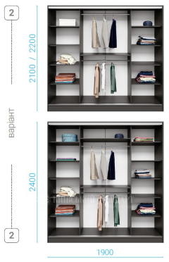 Шафа-купе Комбі 1900 мм
