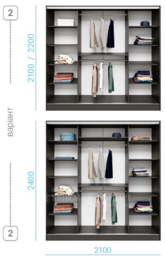 Шафа-купе Комбі 2100 мм