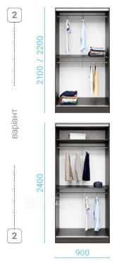 Шафа-купе Уні 900 мм дводверна